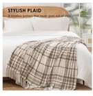 Super Soft   Cozy Plaid Chenille Throw Blanket  50 X 60 Beige For Couch bed Home