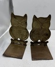 Vintage Pair Of Solid Brass Owl Bookends Library Office  Perched On Branch