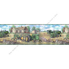 John Deere Tractor Farm Barn Corn Field Harvest Country Wallpaper Border 9 5  W