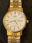 Vintage Timex Indiglo Quartz Watch Men Gold Tone Analog - Runs Great