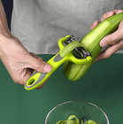1pc 3-in-1 Rotary Vegetable Peeler Julienne Slicer Stainless Steel - New