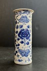 Antique Chinese 19th Century Export B  w Nanking Porcelain Vase Birds Decor