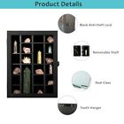 Adjustable Rock Display Case - Wooden Crystal Organizer For Stones Storage -    