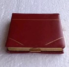 Vtg Dunhill Clearview Red Leather Book Wiper Blade Powder Compact  