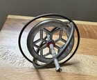 Vintage Gyroscope Metal Spinning Top   Antique Toy   Red Accent