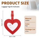 2 Sets Luggage Tags For Suitcases  Heart-shaped Cute Luggage Tags Red