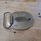Vintage Barlow Solid Brass Belt Buckle Two Wolves Light Black