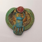 Handmade Egyptian Beetle Amulet - Multicolor Stone Jewelry  Small Unique
