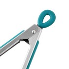 12-inch Silicone And Stainless Steel Locking Tongs  Deep Teal