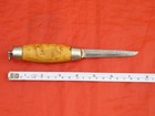 Fine Antique Swedish Scandinavian Barrel Knife Dagger Puukko Birchwood Burlwood