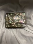Vintage Abalone Shell Brass Footed Jewelry Trinket Box Alpaca Mexico Hinged Lid