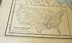 1860 Colton Physical United States Map Antique Color Original Political Canada