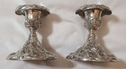 Beautiful Vintage Godinger Silver Candle Holder Set Of 2 Grape Pattern 4  Euc