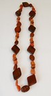 Vintage 1970s Bohemian Chunky Mixed Media Statement Necklace     38   91 1 G