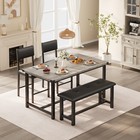 Space-saving Modern Dining Table Set For 4  Kitchen Table With Bench   2 Chairs