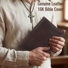 Full Grain Leather Bible Cover Handmade Book Sleeve Rfid Blocking Journal Case