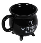  4  Witches Brew Cauldron Mugs     Black Stoneware Coffee Tea Cup Witchy Gift