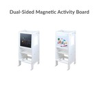 Height Adjustable Kids Kitchen Step Stool With Magnetic Activity Board  white 