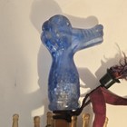 Vintage Blue Child s Umbrella With Dog Head For Handle 