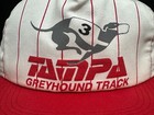 Vintage Tampa Greyhound Track Hat Cap Snap Back Red Pinstripe Dog Racing Usa