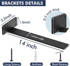 6 Pack Floating Shelf Brackets 14 Inch Heavy Duty Industrial Shelf Bracket 