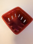 Pier 1 Red Berry Basket Ceramic Box Collander Textured  Berries Bowl
