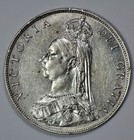 1887 Great Britain Silver Florin Amber Toned Reverse