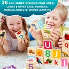 Montessori Wooden Blocks For Toddlers 1-3 - 35 Realistic Abc Learning Baby Bl   