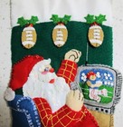 Completed Bucilla 18  Christmas Stocking Felt Applique Sideline Santa Football