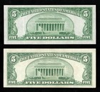 Set Of  1934a   5 Silver Certificate    1928f Red Seal  5 Us Note Vf-extra Fine