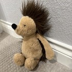 Jellycat Medium Bashful Hedgehog Brown Plush Stuffed Animal 12  Tall Retired Nwt