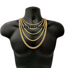 Miami Cuban Curb Link Chain Necklace 18k Gold Plated Stainless Steel Never Fades
