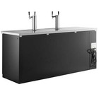 79  Black Kegerator   Beer Dispenser With 2 Double Tap Towers -  4  1 2 Keg Cap 