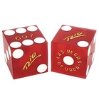 Rio Las Vegas Casino Craps Dice Pair Red Frosted Matching Serial  s   Pouch