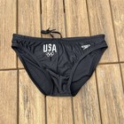 Team Usa Custom Print Speedo Men Black Beach Diving Swim Brief Swimwear