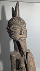 Vintage African Lulua Warrior Figure Wood Statue Shield Congo Tribal Art  22 