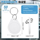 50 Pcs 13 56mhz Uid Writable Rewritable Smart Key Fobs For Access  White