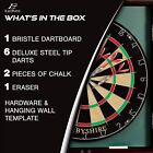 Wood Dart Board Cabinet Set  Professional Bristle Dartboard With Steel Tip Darts