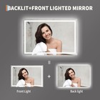 Dimmable Anti-fog Led Lighted Bathroom Mirror Touch Vanity Mirror Wall Mounted