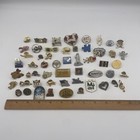 55 Vintage To Modern Lapel Hat Pins Mixed Lot Advertising Enamel Travel And More