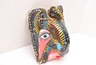 Atq Mexican Guerrero Folk Art Carved Wood Bat Face Vtg Man Dance Mask 9 