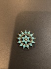 Vintage Zuni Native American Turquoise Sterling Silver Pin  Pendant