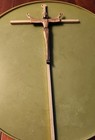 Vintage 10  Brass bronze Mcm Metal Crucifix Cross Brutalist Mid Century Modern