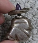 Vintage Mexico Sterling Silver Amethyst Sleeping Sombrero Perfume Snuff Bottle