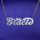 Sterling Silver 925 Name Plate Script Letters Hand Made Necklace Personalized