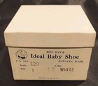 Vintage Mrs  Day   s Ideal Baby Shoes With Box Guide Ivory Satin Button Usa