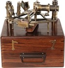 8   Maritime Antiques Marine Captain Sextant With Wooden Box 