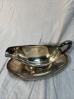 Classic Vintage Gorham Silverplate Gravy Boat With Attached Plate Y430