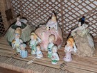 Large Vintage Half Doll Pin Cushion Collection     Lot Of 10     Antique Figurines 