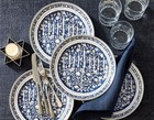 New Lot 4 X Pottery Barn Hanukkah Botanical Stoneware Salad Plates 9 5  Boxed